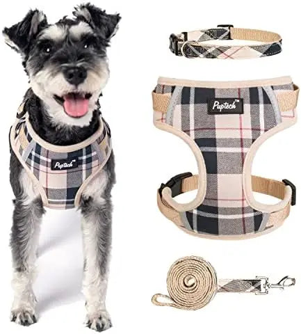 YTYIN Adjustable Pup Harness For Small Dogs Reflective Leash Collar