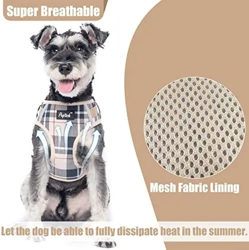 YTYIN Adjustable Pup Harness For Small Dogs Reflective Leash Collar