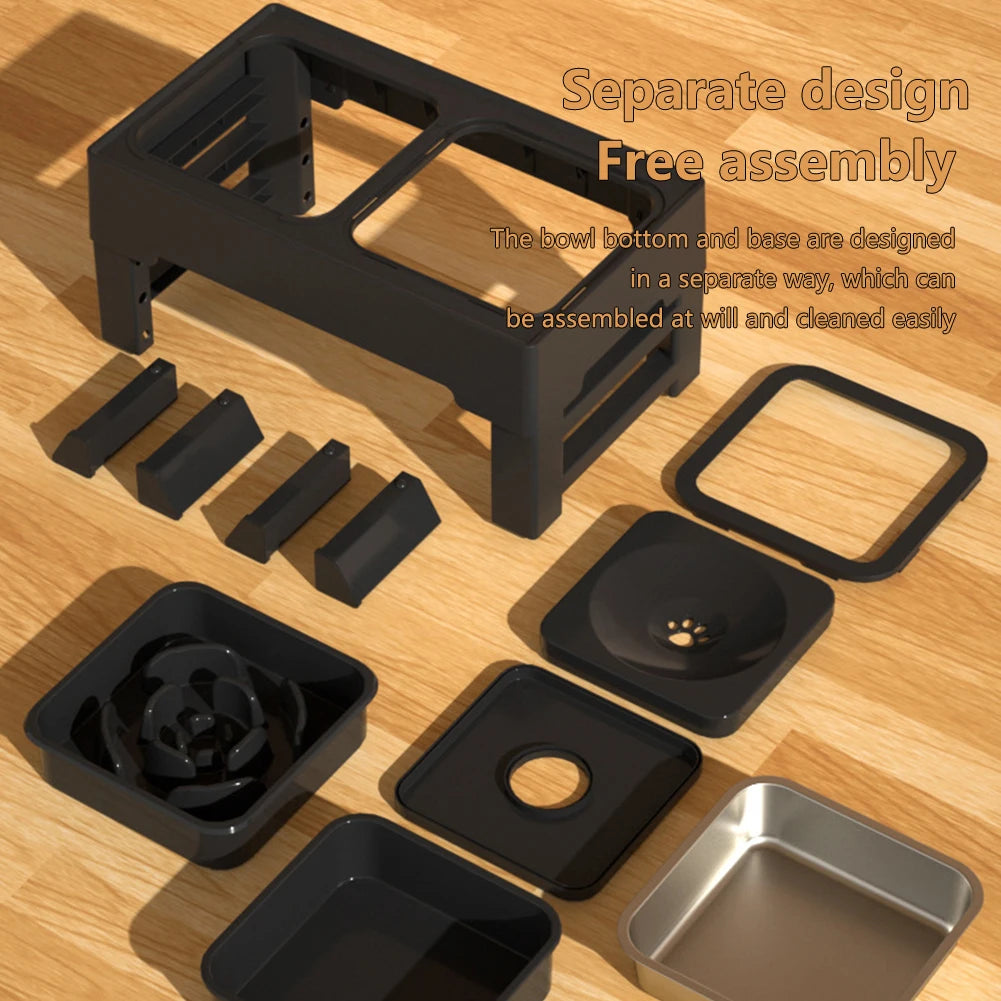 TWISTER.CK 3 in 1 Stainless Steel Slow Feed Water Bowls for Dogs and Cats