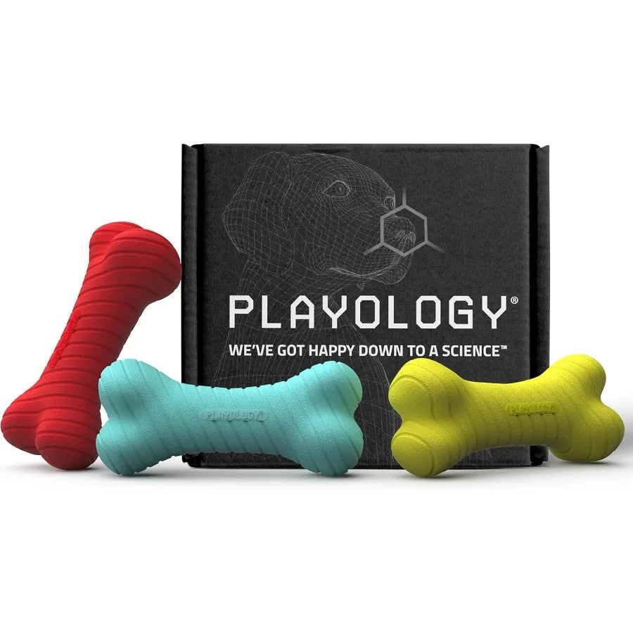 Rainbow Scent Dog Chew Toy Gift Box Dual Layer Bones