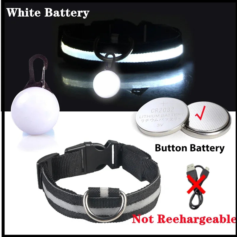 NONECN USB Charging Glowing Dog Collar With Pendant LED Light