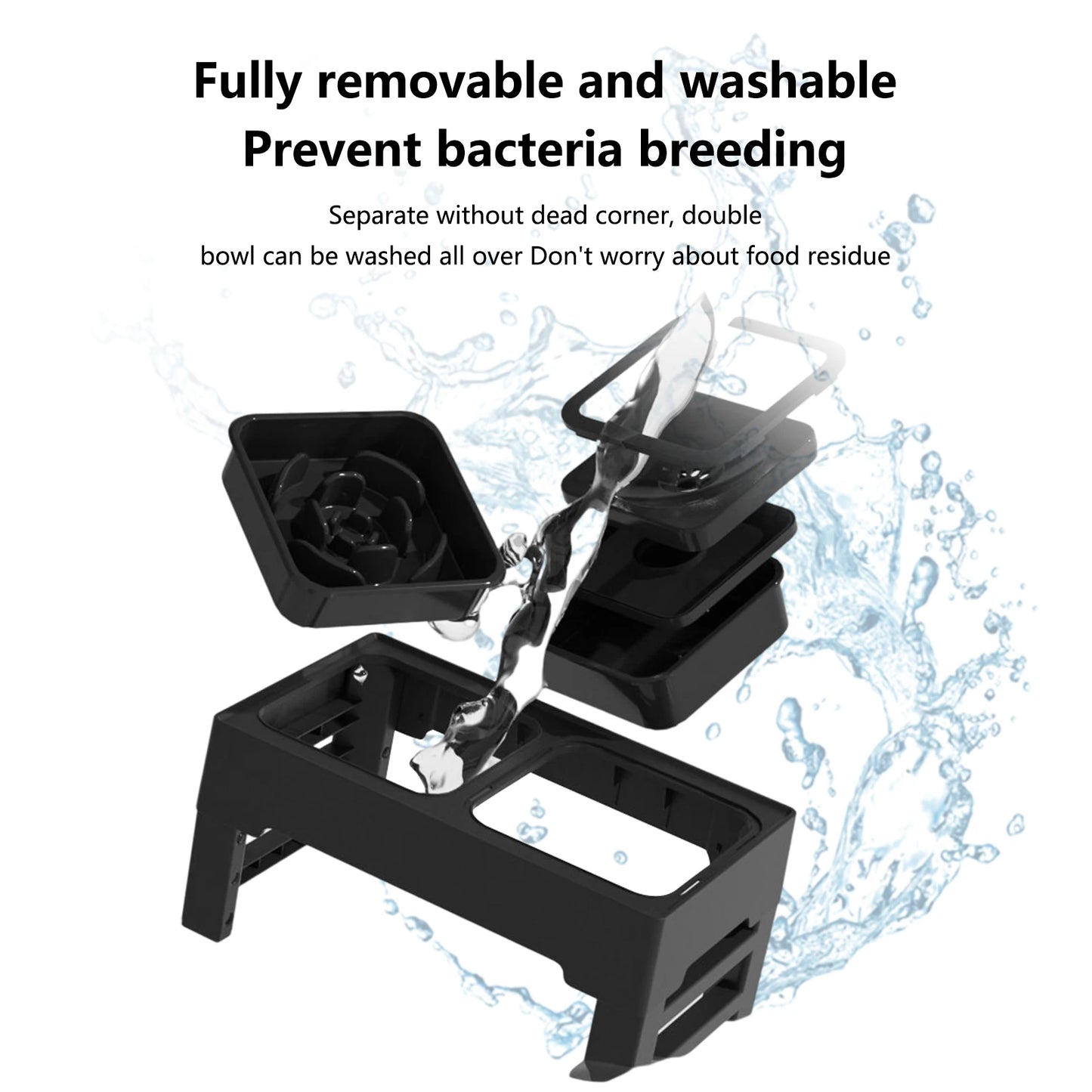 TWISTER.CK 3 in 1 Stainless Steel Slow Feed Water Bowls for Dogs and Cats