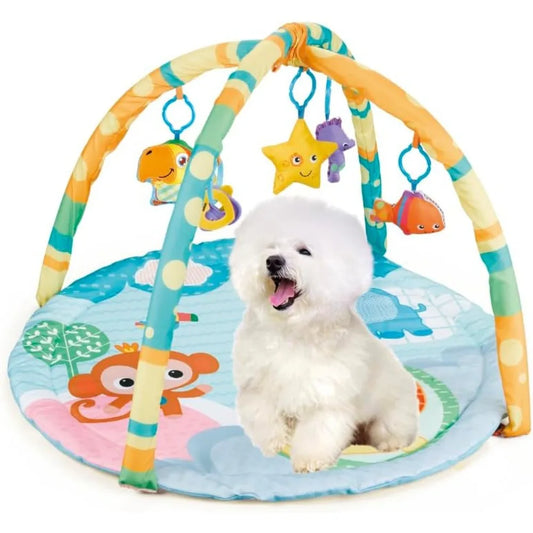 Puppy Play Gym Dog And Cat Activity Mat With Squeaky Toys Interactive Sensory Mat For Pets