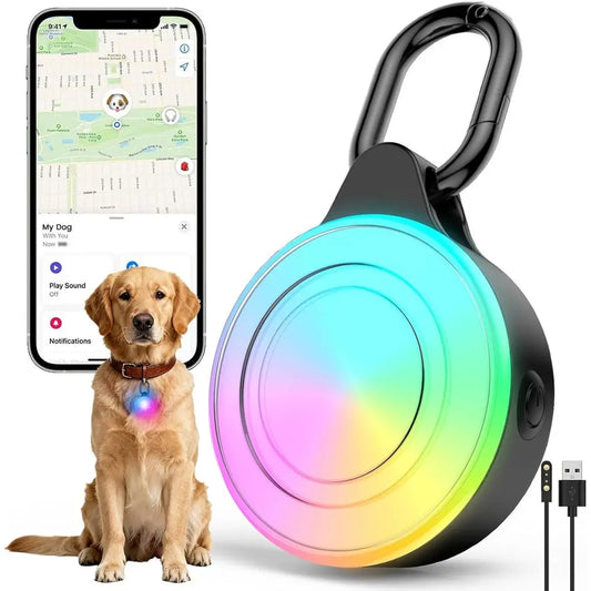 2-in-1 GPS Tracker and Dog Light for iOS IP68 Waterproof Collar