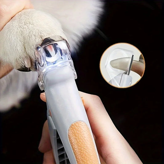 Pet Nail Clipper With LED Light And Stainless Steel Blades